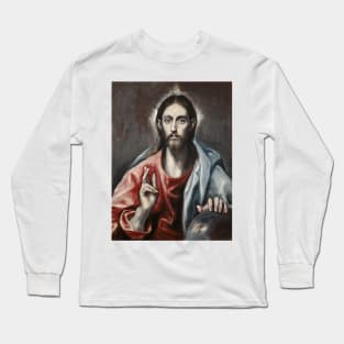 Christ Blessing (The Saviour of the World) by El Greco Long Sleeve T-Shirt
